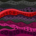 African hand-drawn ethno pattern, tribal background. It can be used for wallpaper, web page and others. Vector illustration.