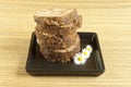 African handmade black soap with flowers