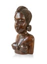 African Handmade Ethnic Wooden Statue isolated