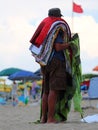 African hawker on the beach Royalty Free Stock Photo