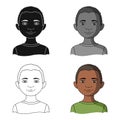 African.Human race single icon in cartoon style vector symbol stock illustration web.