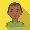 African.Human race single icon in flat style vector symbol stock illustration web.