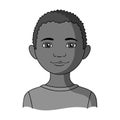 African.Human race single icon in monochrome style vector symbol stock illustration web.