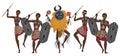 African hunters dancing