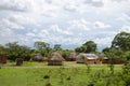 African Huts Village - Zambia Royalty Free Stock Photo