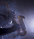 African jazz musician playing the saxophone Royalty Free Stock Photo