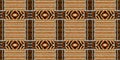 African kente cloth patchwork effect border pattern. Seamless geometric quilt fabric edging trim background. Patched