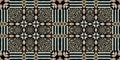 African kente cloth patchwork effect border pattern. Seamless geometric quilt fabric edging trim background. Patched