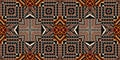 African kente cloth patchwork effect border pattern. Seamless geometric quilt fabric edging trim background. Patched