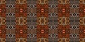 African kente cloth patchwork effect border pattern. Seamless geometric quilt fabric edging trim background. Patched