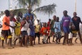 African Kids Parade with a Sheep