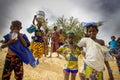 African kids walking in the countryside, Mali