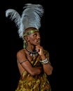 Traditional African Xhosa prince thinking about the future of South Africa. Royalty Free Stock Photo