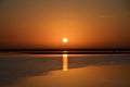 African lake Chott el Jerid at sunset Royalty Free Stock Photo