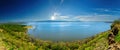 African landscape, bird`s-eye view on lake Nakuru Royalty Free Stock Photo