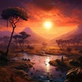 African landscape  Made With Generative AI illustration Royalty Free Stock Photo