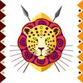 African Leopard. Africa's animal in color pattern vector illustration.