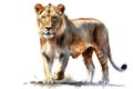 African lion Animals and wildlife isolate on white background