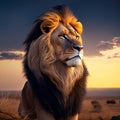 The African lion (Panthera leo) is a majestic and iconic big cat native to various regions in Africa Royalty Free Stock Photo
