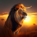 The African lion (Panthera leo) is a majestic and iconic big cat native to various regions in Africa Royalty Free Stock Photo