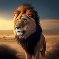 The African lion (Panthera leo) is a majestic and iconic big cat native to various regions in Africa Royalty Free Stock Photo