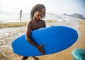 African little boy playing at the beach Royalty Free Stock Photo