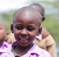 African little child boy at school