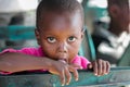 African little child portrait big eyes looking on camera Royalty Free Stock Photo