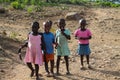 African little children play on a street Royalty Free Stock Photo