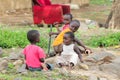 African little children on a playground Royalty Free Stock Photo