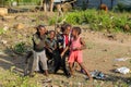 African little children on a playground Royalty Free Stock Photo