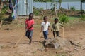 African little children on a playground Royalty Free Stock Photo