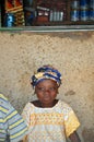 African little girl in a market