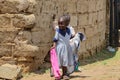 African little children going from school Royalty Free Stock Photo