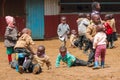 African little school children on a playground Royalty Free Stock Photo