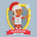 African male gladiator with emblem