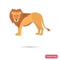 African male lion color flat icon