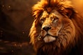 African male lion headshot looking into camera. Royalty Free Stock Photo