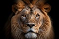 African male lion headshot looking into camera. Royalty Free Stock Photo