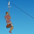 African male zip line rider