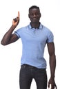 African man with finger in the shape of number one Royalty Free Stock Photo