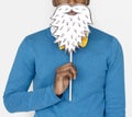 African Man Holding Paper Beard