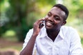 African man making a phone call with smartphone Royalty Free Stock Photo