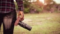 African man photograpy holding the camera Royalty Free Stock Photo