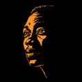 African Man portrait silhouette.
