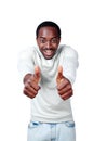 African man standing with thumbs up Royalty Free Stock Photo
