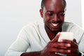 African man using smartphone Royalty Free Stock Photo