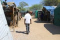 African man wood sculptures market, Okahandja, Namibia