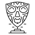 African mask icon, outline style Royalty Free Stock Photo