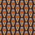 African mask vector seamless pattern. Royalty Free Stock Photo